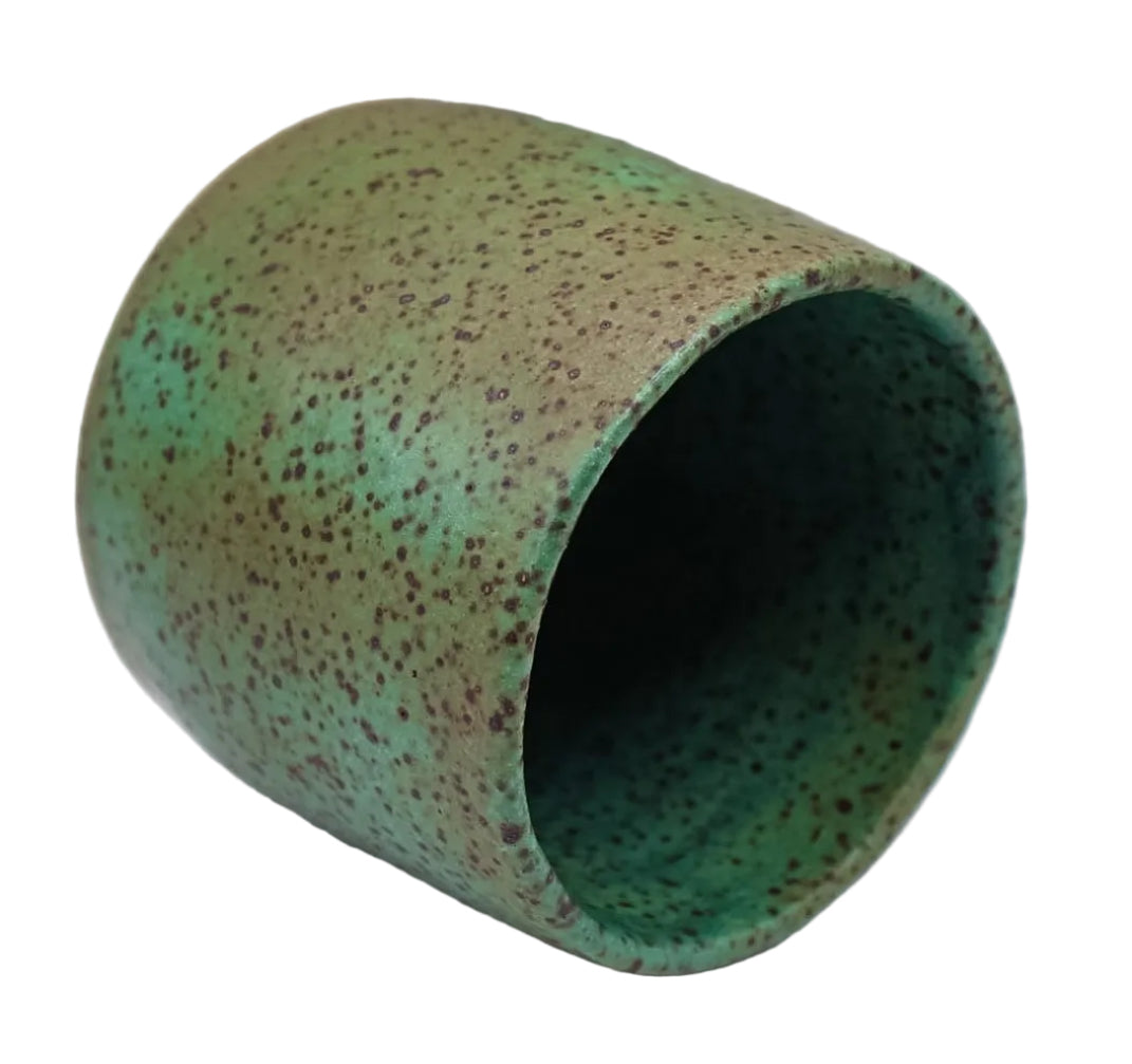 Rusted Teal Green Speckled Cup