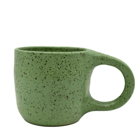 A Green Speckled Camping Mug
