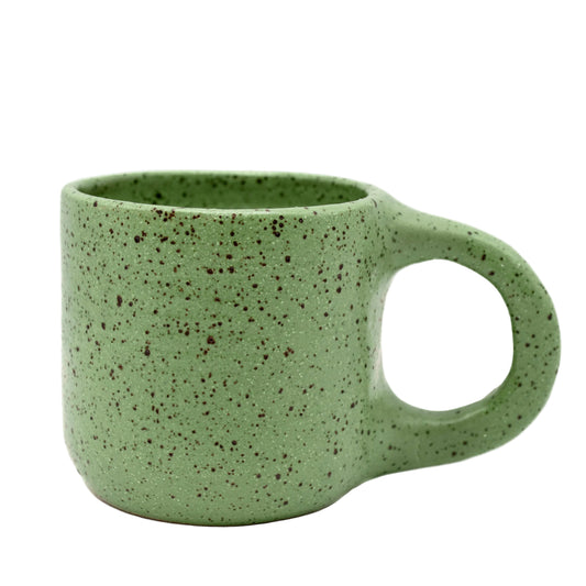 A Green Speckled Camping Mug