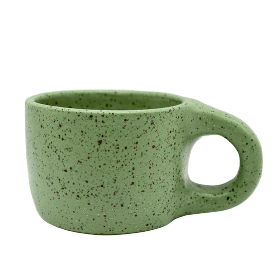 A Green Speckled Camping Mug