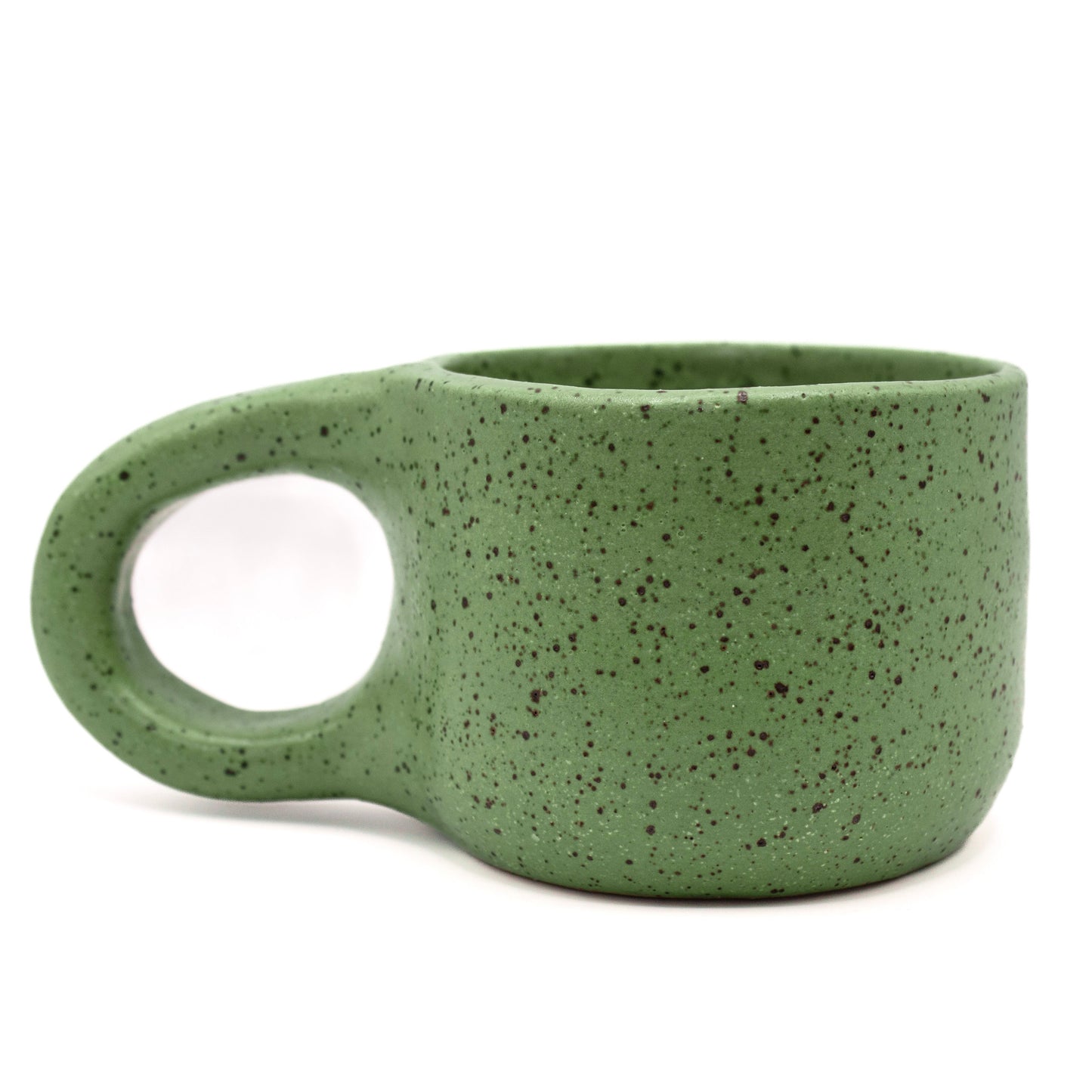 A Green Speckled Camping Mug