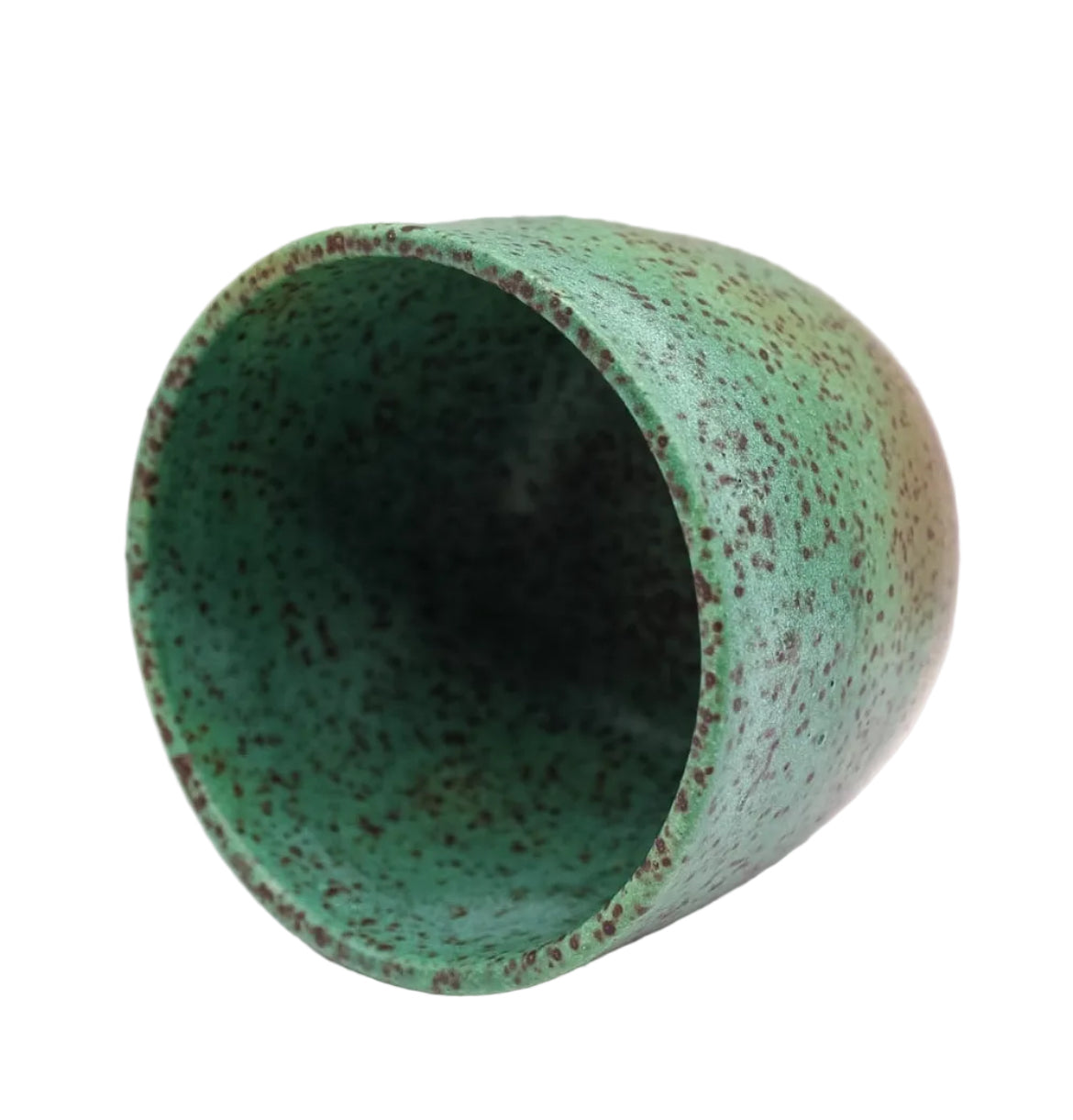 Rusted Teal Green Speckled Cup