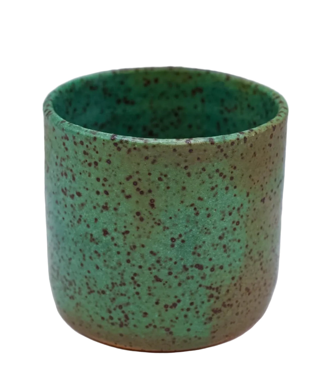 Rusted Teal Green Speckled Cup