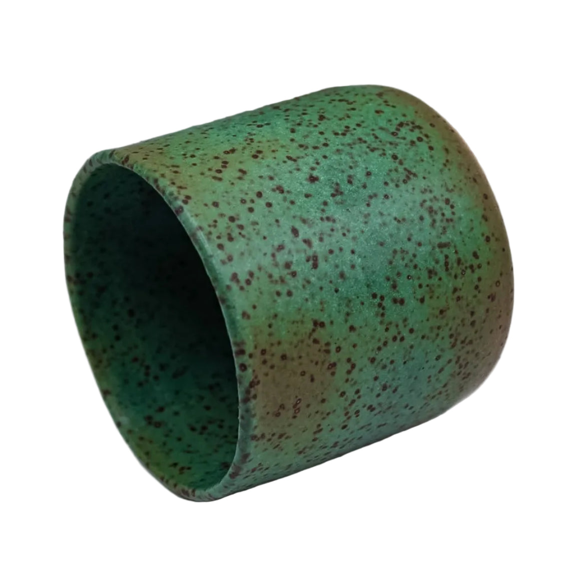 Rusted Teal Green Speckled Cup