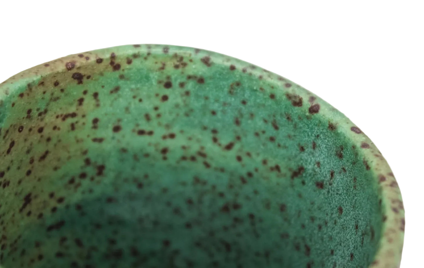 Rusted Teal Green Speckled Cup